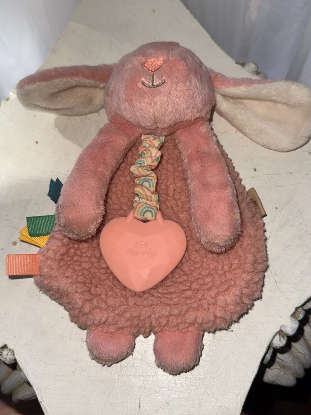 Itzy‎ Ritzy Ritzy Pal Bunny Lovey Plush Teether Crinkle Ribbon Security Blanket